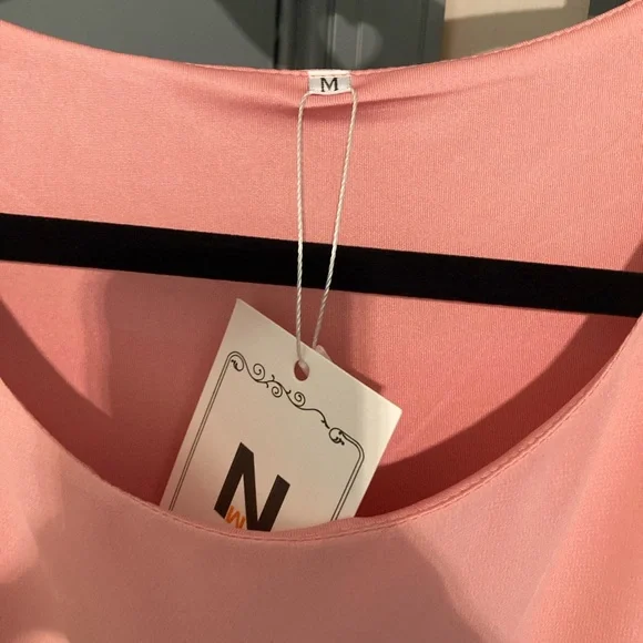 NWT peach Neineiwu flutter sleeve blouse size M - Picture 2 of 4